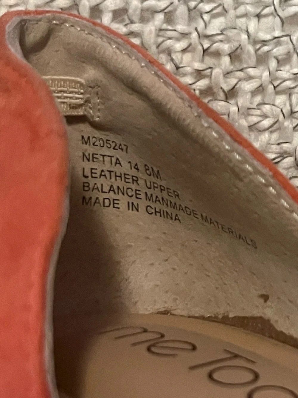 me too Women's Netta Orange Suede Leather Ribbon Wedge Heel Slip On Shie Sz 8